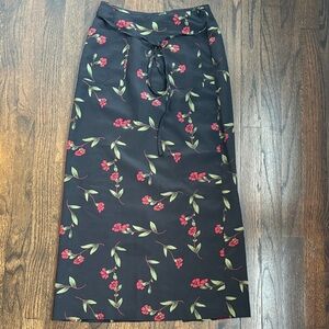 Floral Black Maxi Skirt